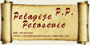 Pelagije Petošević vizit kartica